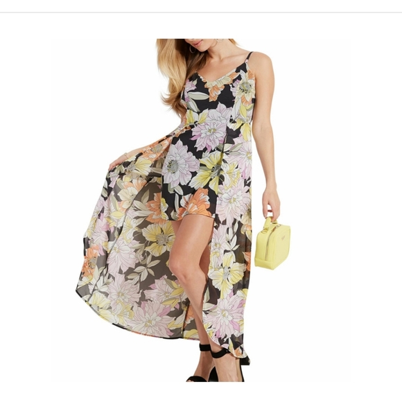 GUESS floral print skirt-back romper - Picture 2 of 7